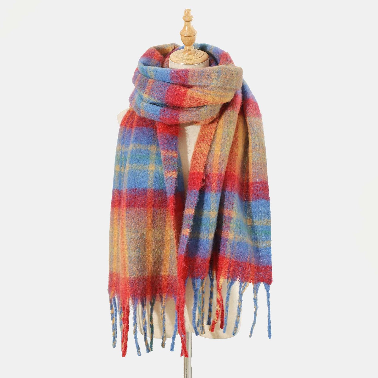 Écharpe chaude en mohair multicolore