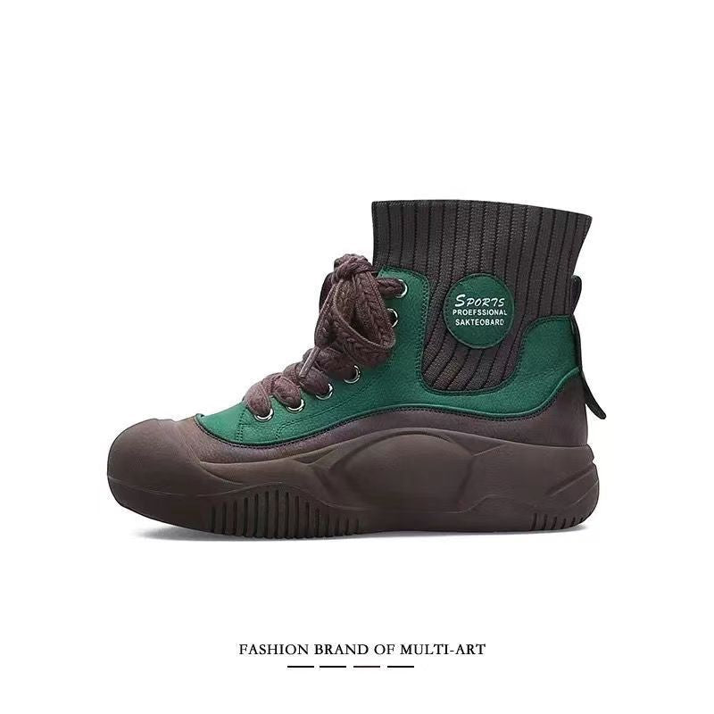 Bottes chaussettes cuir femme