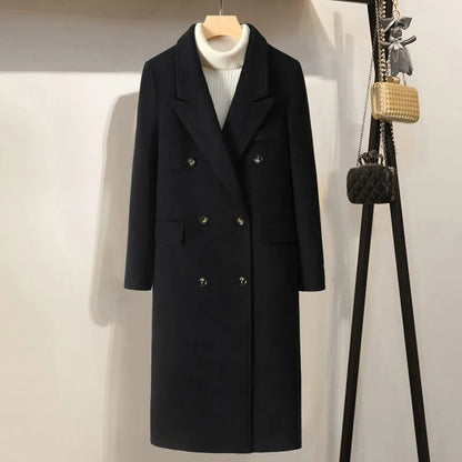 Manteau ample en laine grise pour femmes