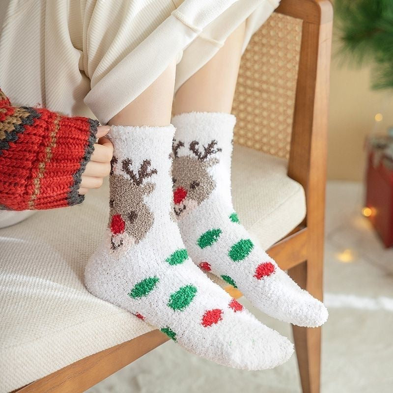 Chaussettes de Noël en polaire pour femmes