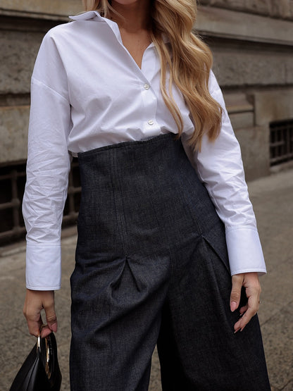 Jean large taille haute