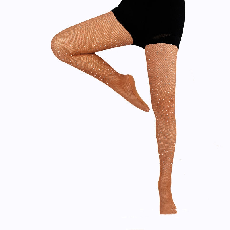 Collants résille avec strass et cristaux