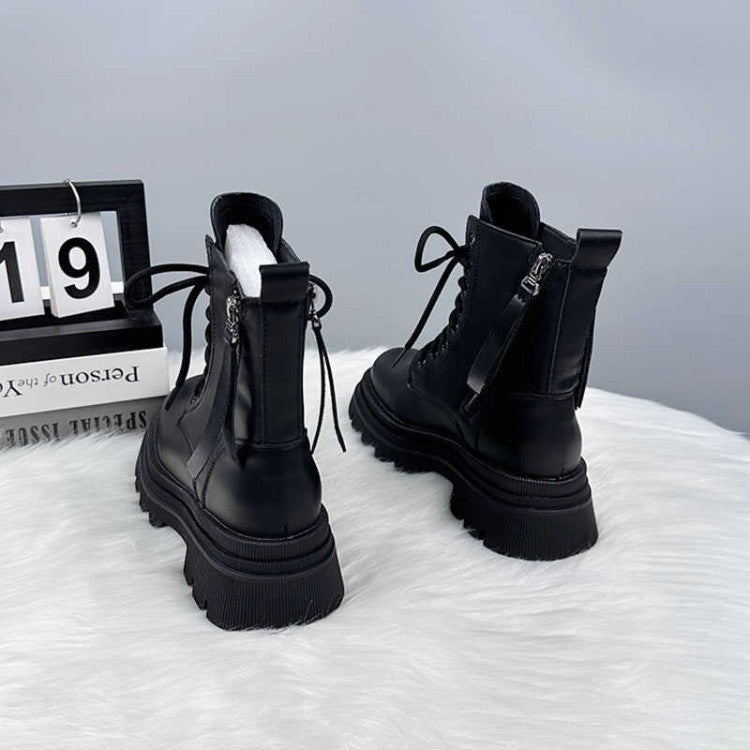 Bottes femme à semelle épaisse – cuir style britannique