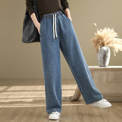 Pantalon Taille Haute Printemps – Jambe Large, Effet Amincissant et Allongean