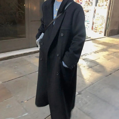 Manteau ample en laine grise pour femmes