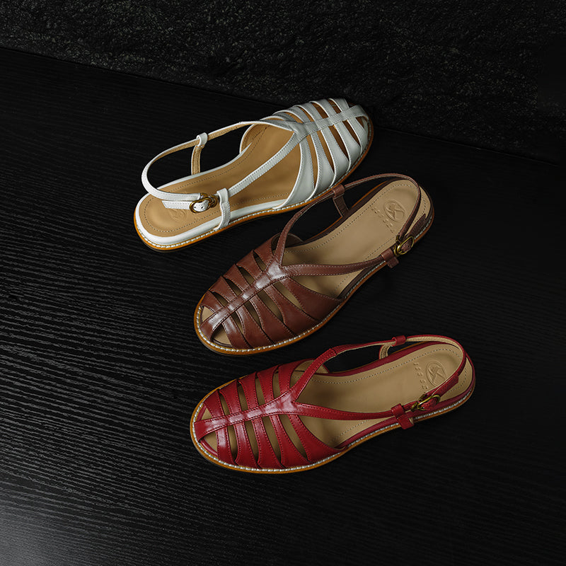 Sandales cuir premium style rétro Fisherman