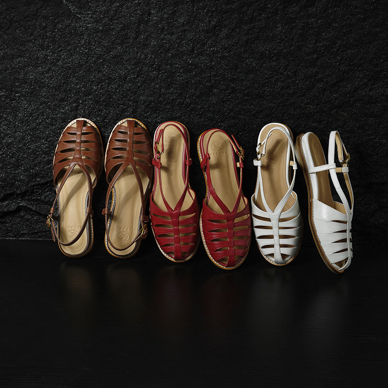 Sandales cuir premium style rétro Fisherman
