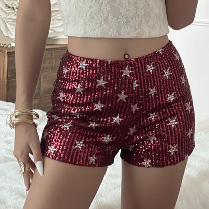 Shorts femme à sequins